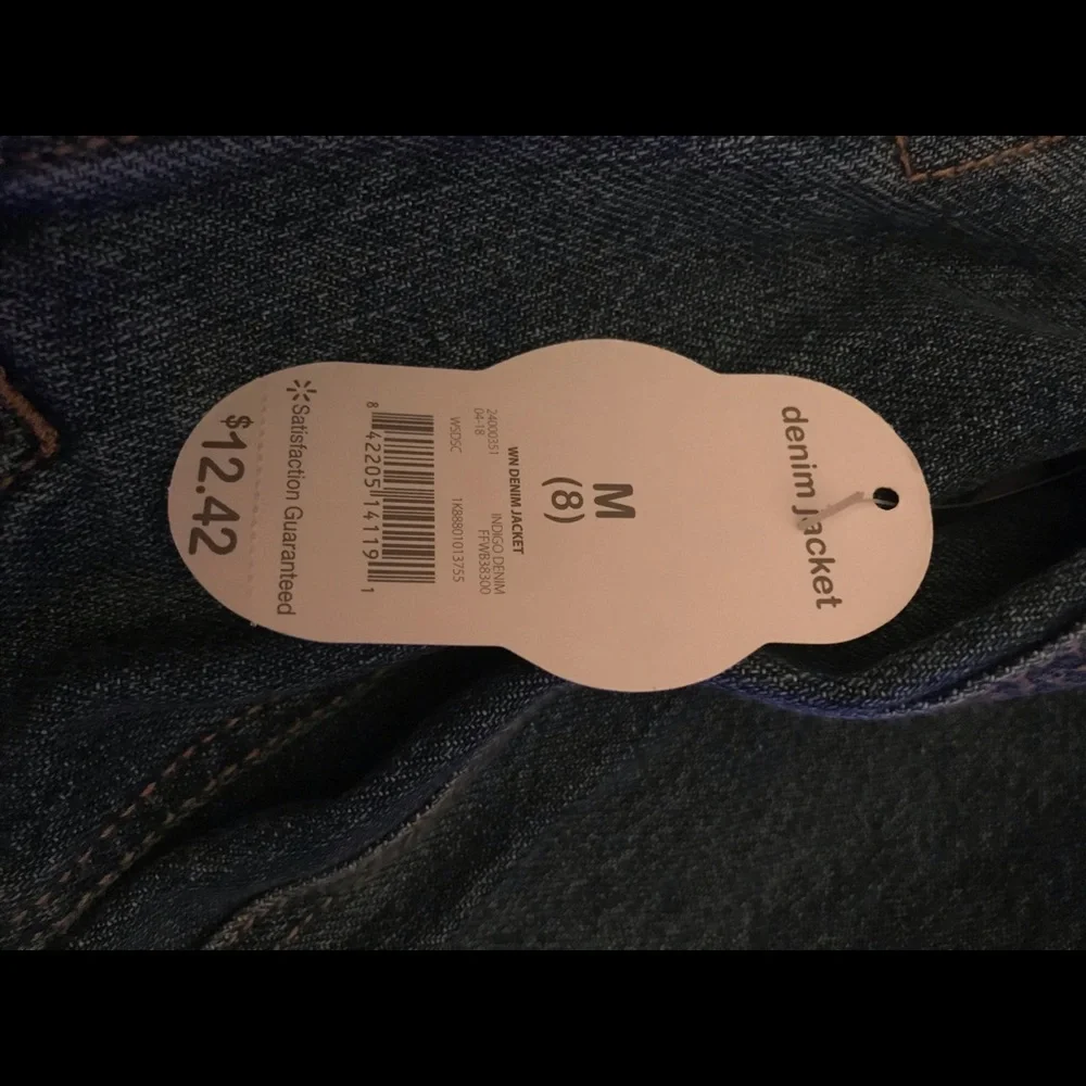 S🚫LD NWT Wonder Nation Denim Jacket (INDIGO DENIM) Size  M(8) 100% Cotton - Picture 5 of 5